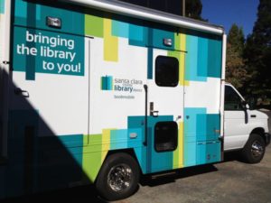 Santa Clara County Library District Bookmobile visits Stanford
