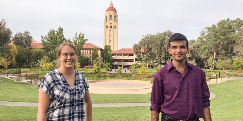 Ravi Veriah Jacques ’20 and Christina Egerstrom ’17 are the founders of Stanford Sphere (Courtesy of Anna Von Preyss).