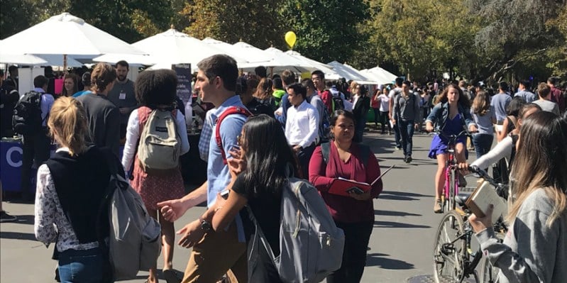 This year's kick-off career fair got mixed reviews from  students not looking for tech jobs (Courtesy of Brett Alpert).