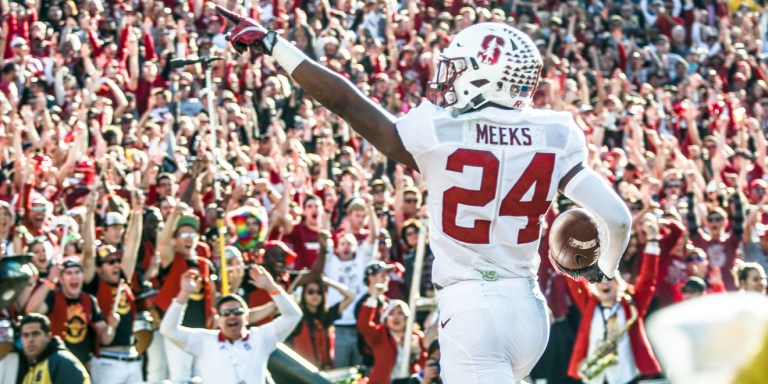 Junior cornerback Quenton Meeks will need to be careful in coverage when Utah  quarterback Tyler Huntley escapes the pocket.(SAM GIRVIN/The Stanford Daily)