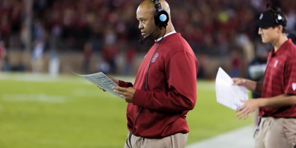 Stanford head coach David Shaw (above) spoke in Monday's press conference about the adjustments his team has made throughout the season.(TRI NGUYEN/The Stanford Daily)