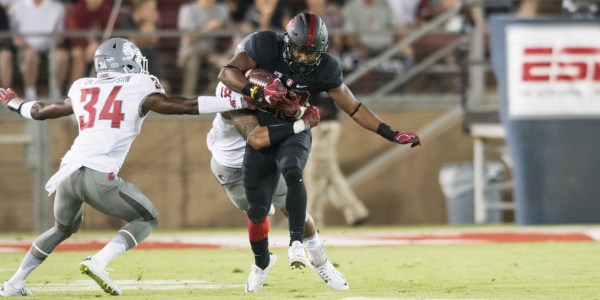 Stanford football has leaned heavily on junior running back Bryce Love (20, above) this season. Even with his injury status up in the air, the Cardinal shouldn't have trouble with a struggling Oregon State team.(RAHIM ULLAH/The Stanford Daily)