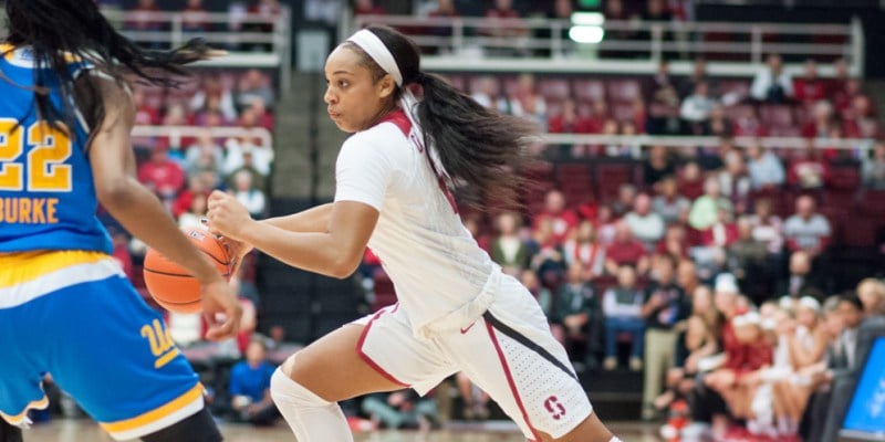 Sophomore guard Dijonai Carrington (above) looks to take part of the role that Briana Roberson had last season.(RAHIM ULLAH/The Stanford Daily)