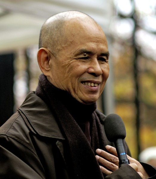 Buddhist monk Thich Nhat Hanh stresses the importance of mindful walking. Courtesy of Wikimedia Commons.