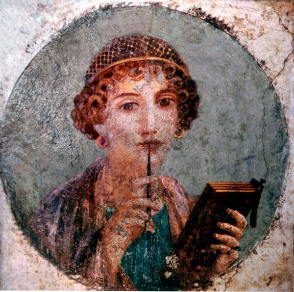 A representation of a woman thought to be Sappho, an archaic Greek poet from the island of Lesbos. (Courtesy of A&E Television Networks)