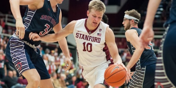Senior center Michael Humphrey (10, above) and the rest of the Cardinal will get their first taste of the upcoming season with an exhibition match against Chico State.(RAHIM ULLAH/The Stanford Daily)