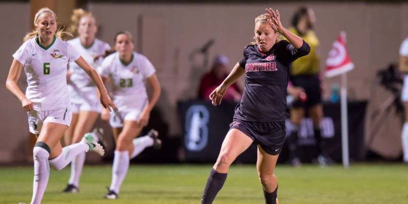 In the Cardinal's final home game of the season, Senior Kyra Carusa had three total shots on goal. All Stanford seniors were honored at the game. (KAREN AMBROSE HICKEY/isiphotos.com)