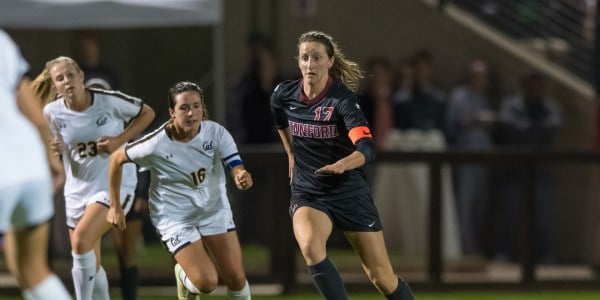 The Cardinal women's soccer team had a record 11 players named to all-conference teams, including senior Andi Sullivan (above), who was named the Pac-12 midfielder of the year. (JIM SHORIN/Stanford Athletics)
