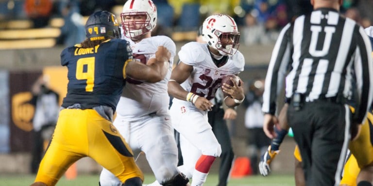 Senior linebacker Bobby Okereke wears number 20 along with superstar running back Bryce Love. Although Okereke has not had the same attention as Love, he had himself a game against Washington with 10 total tackles and two sacks. [RAHIM ULLAH/The Stanford Daily]