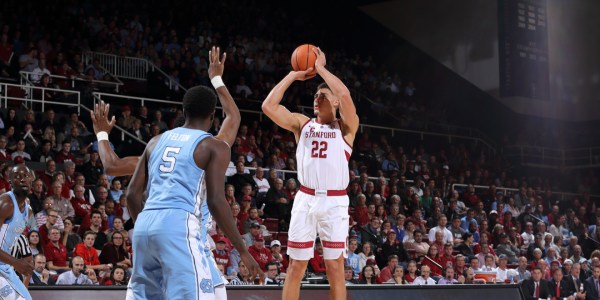 Senior forward Reid Travis (22) was a bright spot for the Cardinal in the PK80 (21 points per game) but his play was not enough for Stanford to get a win.(BOB DREBIN/isiphotos.com)