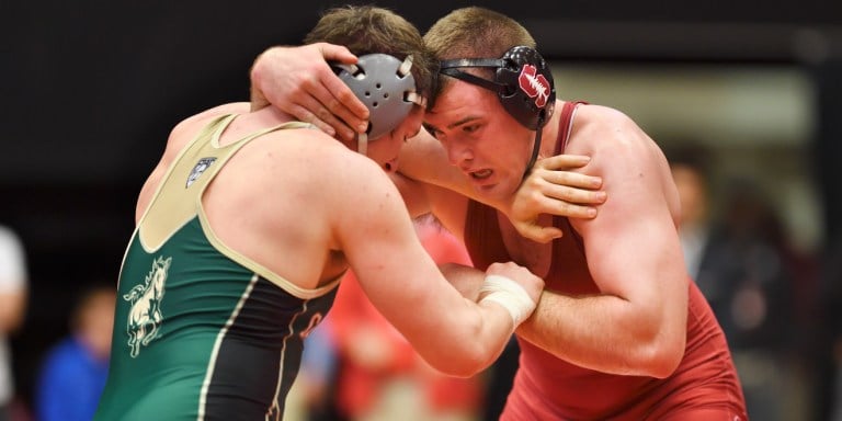 Redshirt senior heavyweight Nathan Butler secured the Cardinal's highest placement during the Cliff Keen Wrestling Invitational. He came in 4th in his weight class, assisting the Cardinal to a 10th place overall finish. (HECTOR GARCIA-MOLINA/isiphotos.com)