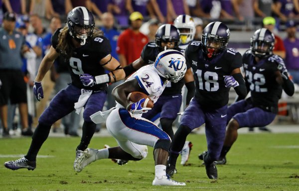 TCU defensive end Mat Boesen (9) is the leader of the best Big 12 defense with 11.5 sacks. His play will be crucial against the tough Cardinal offensive line.(Paul Moseley/Fort Worth Star-Telegram/TNS)