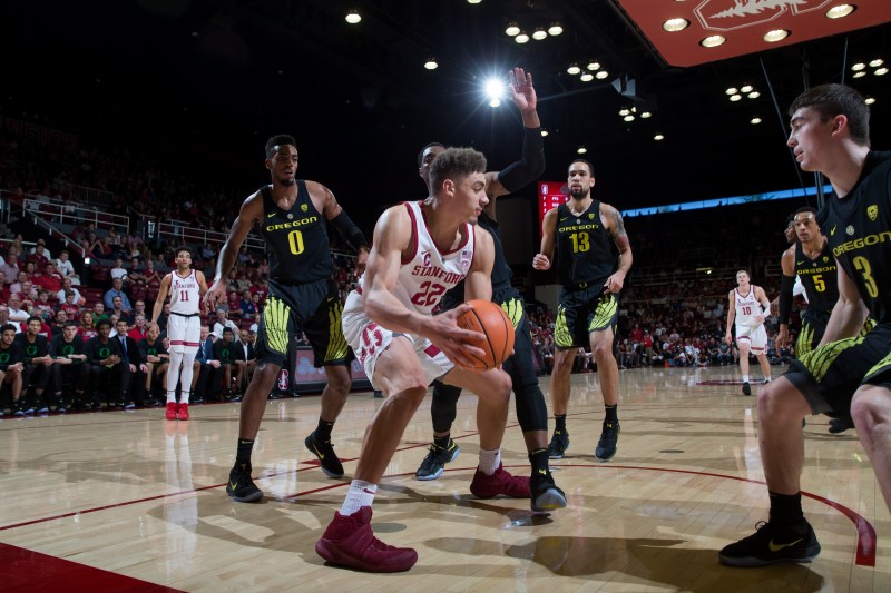 Senior forward Reid Travis (22) will need to step it up if the Cardinal have any chance of obtaining a top-four seed for a first-round bye during the Pac-12 Tournament.(CASEY VALENTINE/isiphotos.com)