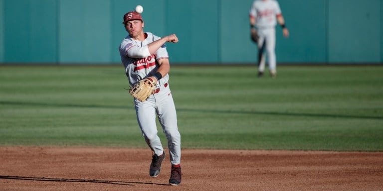 Junior shortstop Nico Hoerner leads a highly-talented infield group. Stanford baseball begins its season on Friday against Cal State Fullerton.(BOB DREBIN/isiphotos.com)