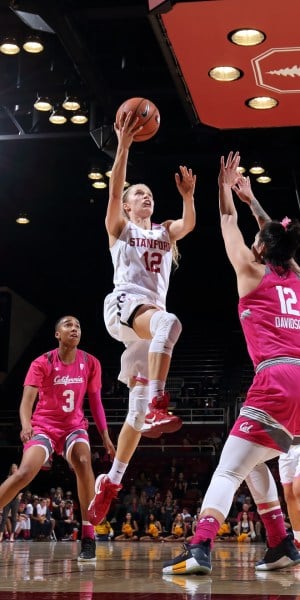 Senior guard Brittany McPhee (middle) was named to the All-Pac-12 team. She will need to be excellent if the Cardinal want to win the Pac-12.(BOB DREBIN/isiphotos.com)