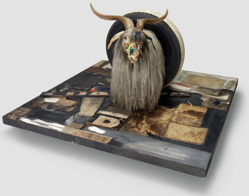 "Monogram" (1955-59) by Robert Rauschenberg, on display at the San Francisco Museum of Modern Art's exhibition "Robert Rauschenberg: Erasing the Rules." (Courtesy of SFMOMA)