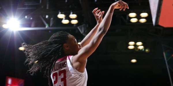 Freshman guard Kiana Williams has a chance to shine in the Pac-12 Tournament, starting with USC on Friday.(BOB DREBIN/isiphotos.com)
