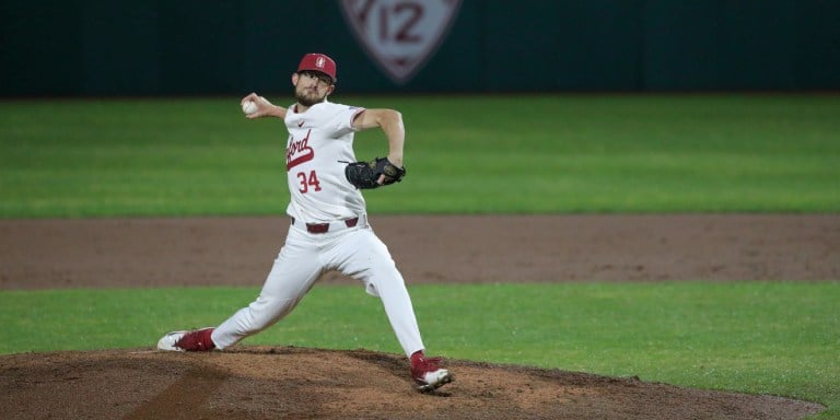 Junior right-handed pitcher Tristan Beck is back on the field after an injury that prevented him from playing last year. Beck has been an essential component of the Stanford team since his return. (BOB DREBIN/isiphotos.com)