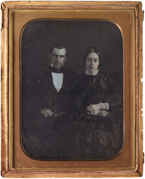 Daguerrotype of Mr. and Mrs. Stanford. (REILLY CLARK/The Stanford Daily)