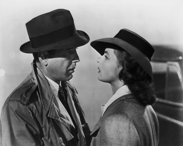 Humphrey Bogart (1899-1957) and Ingrid Bergman (1915-1982) star in the Warner Brothers film "Casablanca" (1942). (Courtesy of Popperfoto/Getty Images)