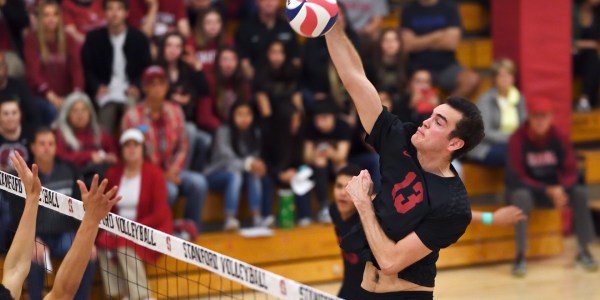Senior Kevin Rakestraw played his final game in Maples Pavillion on Saturday night. He contributed to the team's win over Concordia with 16 kills and a .387 hitting percentage. (Hector Garcia-Molina/isiphotos.com)