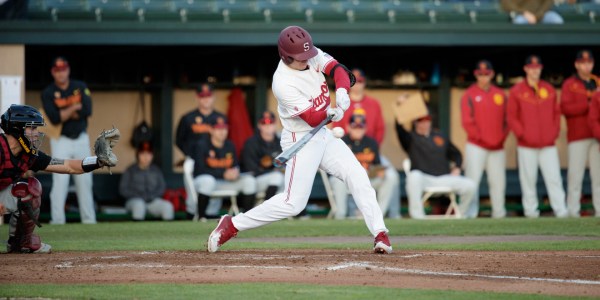 Freshman center fielder Tim Tawa managed to get to third base after taking advantage of errors committed by the Broncos. Tawa continued his strong leadoff with a walk and a double, giving a helpful hand to a strong Cardinal team. (JOHN P. LOZANO/Stanford Athletics)