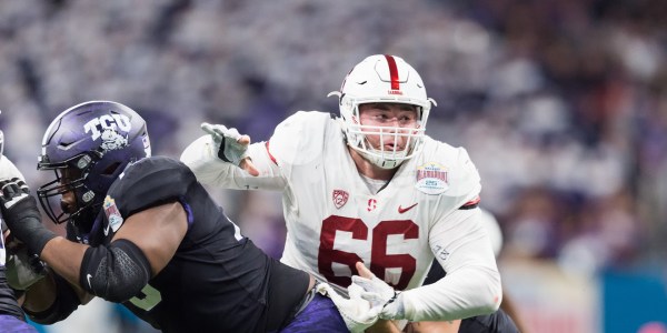 Stanford's Harrison Phillips (above)will enter the NFL next year after his time on The Farm. He is expected to be picked within the first three rounds of the draft. (DAVID BERNAL/isiphotos.com)