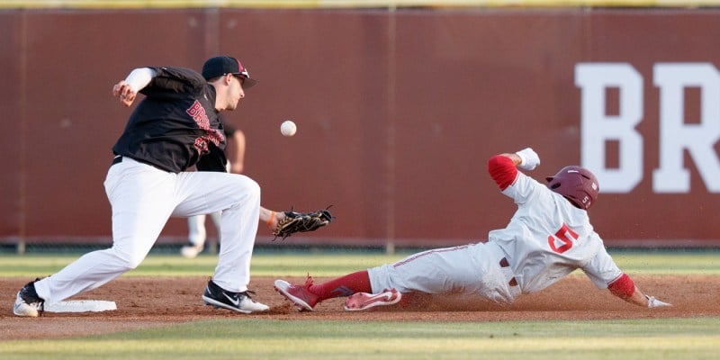 Senior second baseman Beau Branton (above) had the only RBI hit for the Cardinal in a messy affair at Sunken Diamond on Tuesday night. Branton's burst of offense gave the Cardinal just enough to take down Pacific. (BOB DREBIN/isiphotos.com)