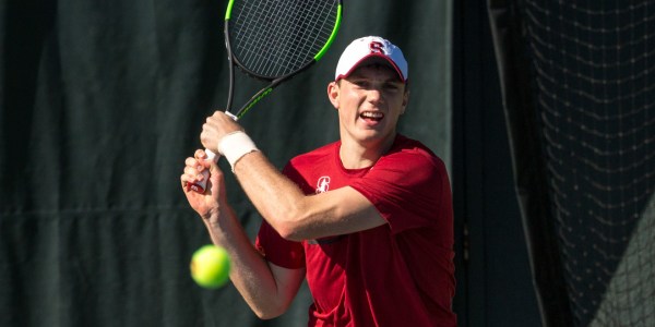 Senior Tom Fawcett (above) played in his final Pac-12 championships for the Cardinal. He played an instrumental role in Stanford's 4-2 victory over Washington. (DAVID BERNAL/isiphotos.com)