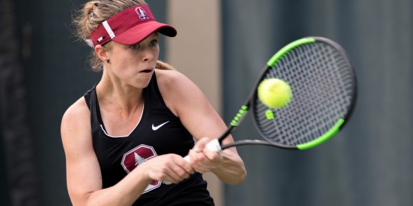 Freshman Michaela Gordon, ranked No. 16 in the nation, won both of her singles and doubles matches versus Washington and Washington state. She boosted the Cardinal to their third straight Pac-12 tournament victory. (LYNDSAY RADNEDGE/isiphotos.com)