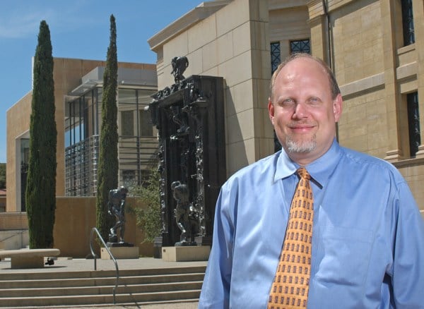 David Magnus, director Center of Bioethics, Stanford, in front of Rodin's Gates of Hell.

(Courtesy of Stanford Medicine/Steve Fisch Photography)
