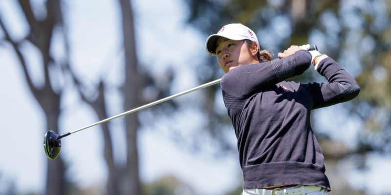 Junior Andrea Lee (above) and the Cardinal women’s golf team took first in the Bruin Wave Invitational. Stanford defeated Oregon and Ucla en route to their second tournament title this season. (BOB DREBIN/isiphotos.com)