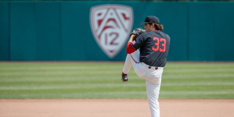 Sophomore closer Jack Little (above) delivered an eighth and ninth inning shutout of the the Huskies to complete the Cardinal's comeback to win the Pac-12 title.(BOB DREBIN/isiphotos.com)