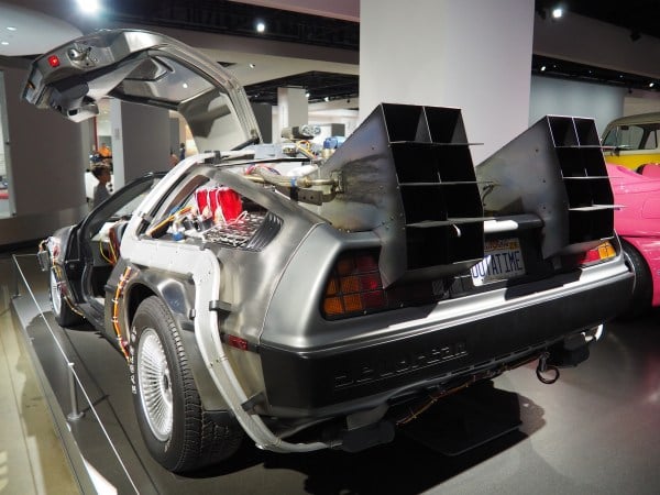 The Delorean time machine used in the 'Back to the Future' franchise. (OLIVIA POPP/The Stanford Daily)