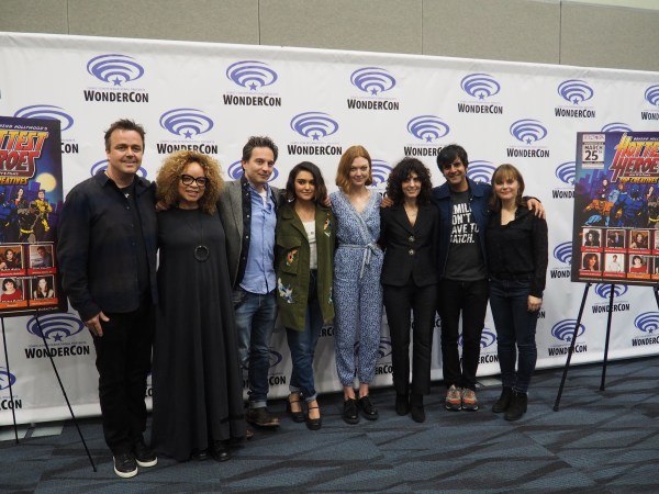 (left to right) Sean Callery, Ruth Carter, Jeff Russo, Ariela Barer, Emily Coutts, Stephanie Maslansky, Siddhartha Khosla and Sarit Klein at WonderCon Anaheim 2018. (OLIVIA POPP/The Stanford Daily)