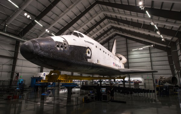 The Space Shuttle Endeavour is on exhibit at the California Science Center. (BILL INGALIS/NASA)