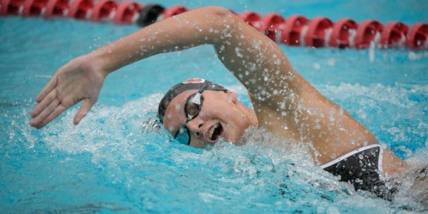 Sophomore Lauren Pitzer (above) led the Stanford sweep of the 200 meter freestyle in the meet against Washington State. (JOHN TODD/isiphotos.com)