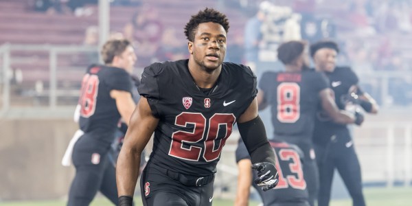 Fifth year inside linebacker Bobby Okereke led the team with 12 tackles, including nine solo, and one tackle for loss against Utah. Okereke and the Stanford defense will need to be on their A-game to contain Arizona State's N'Kneal Harry. (KAREN AMBROSE/isiphotos.com)