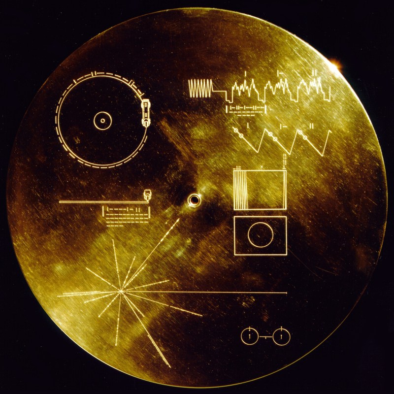 The Voyager Golden Record contains information intended for extraterrestrials (courtesy of NASA and Wikimedia Commons).