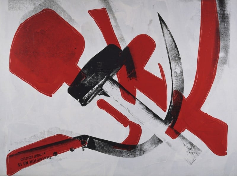 "Contact Warhol" demonstrates that the artist's photography inspired paintings like "Hammer and Sickle" (courtesy of The Museum of Modern Art and the Andy Warhol Foundation).