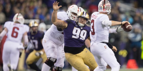 The Stanford offense struggled under the direction of junior quarterback KJ Costello (above) on Saturday night. Costello threw for 347 yards and two touchdowns, but three interceptions during the 27-23 loss. (SHELBY SCHUMAKER/The Daily UW)