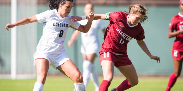 Senior midfielder Jordan DiBiasi scored four total goals over the weekend, two in each game, to propel the Cardinal to a Pac-12 title. (ERIN CHANG/isiphotos.com)