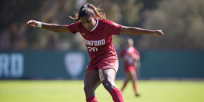 Sophomore forward Catarina Macario (above) is having a great season in her second year with the Cardinal, leading the team with 12 goals and 29 points. (AL CHANG/isiphotos.com)