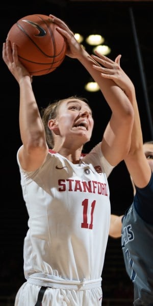 Senior forward Alanna Smith (above) contributed 19 points, including two scores from behind the arc, and a team-leading nine assists on Sunday night in the women’s 115-71 victory of Idaho. (DON FERIA/isiphotos.com)