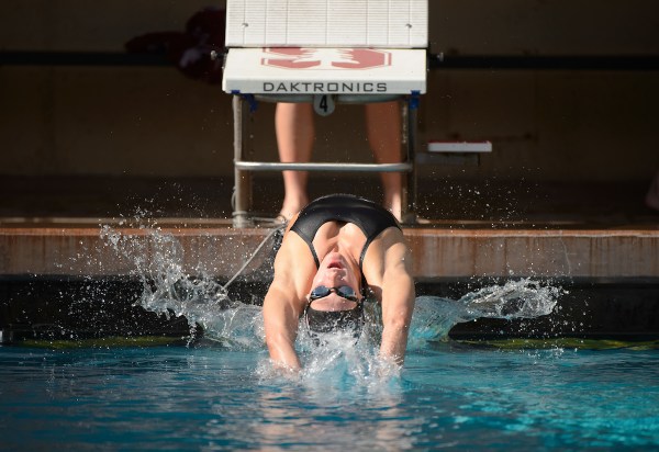 Freshman swimmer Taylor Ruck (above) placed first or second in every event she swam during the Ohio State invitational. (JOHN TODD/isiphotos.com)