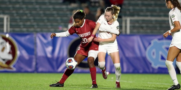 Sophomore forward Catarina Macario (above) was unable to generate her usual brand of offense in the semifinal match against FSU. The Cardinal lost as Macario drew a yellow card after getting frustrated late in the game. (ANDY MEAD/isiphotos.com)