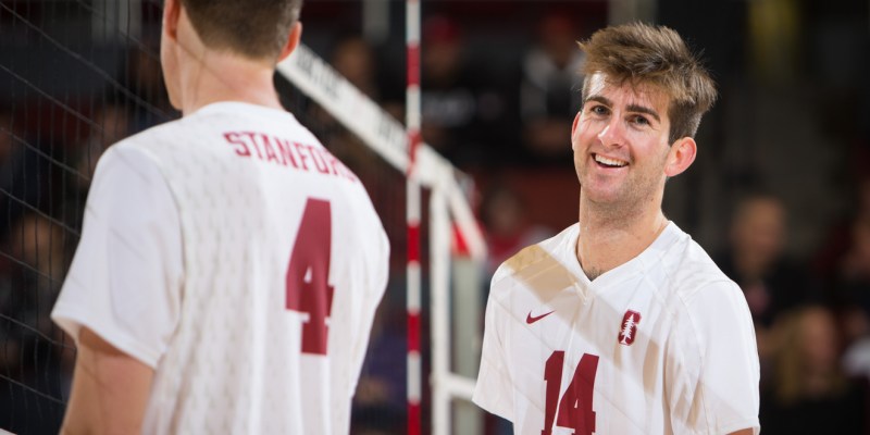 Sophomore middle blocker Kyler Presho (above) led the Stanford defense with a team-high four blocks during the 3-0 sweep of Ball State. (ERIN CHANG/isiphotos.com)