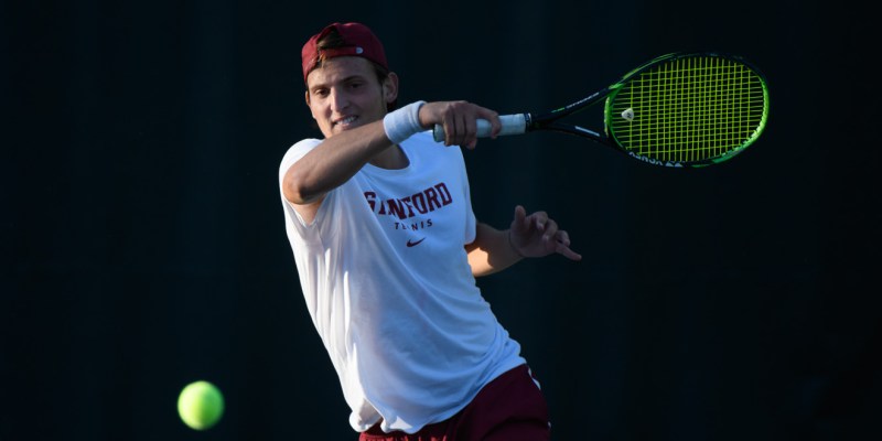 Sophomore Axel Geller (above) won his singles match in straight sets, 6-1, 6-2. The Cardinal won all seven of their matches on the day. (JOHN TODD/isiphotos.com)