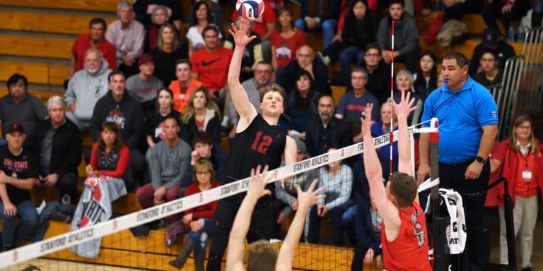 Junior outside hitter Jordan Ewert (above) was the most efficient member of the Cardinal offense in their victory over Ohio State, knocking down 13 kills on 21 swings with only one error. (HECTOR GARCIA-MOLINA/isiphotos.com)