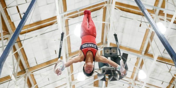 Sophomore Thomas Lee (above) claimed his first collegiate title by winning first place in the rings at the Stanford Invitational. (BOB DREBIN/isiphotos.com)